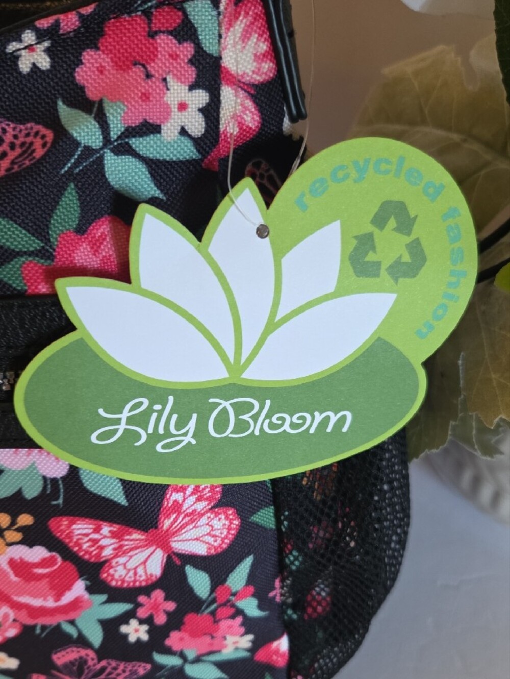 Lily Bloom Black Floral & Butterfly Tote Purse - Picture 12 of 12
